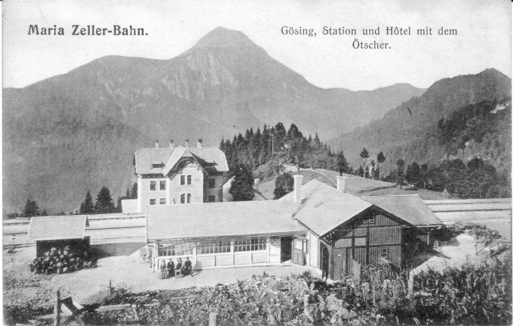 Alpenhotel Gösing mit Ötscherblick circa 1907